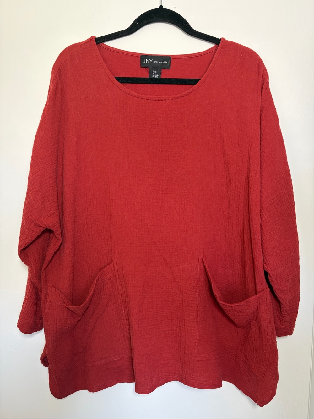 Red Textured Pocket Tunic